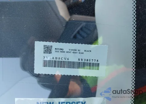2025 Nissan Sentra Sv from USA, damaged, VIN 3N1AB8CV6SY301775